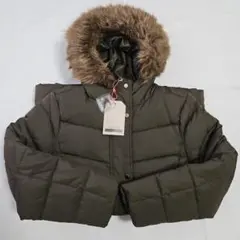 【新品未使用】ZARA　GIRLS 9/10 140㎝　ダウンコート　濃カーキ