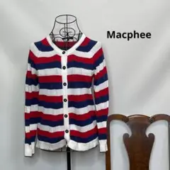 3566【ストライプサイズ1】macphee マカフィー　コットンカーディガン