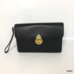 BURBERRY バーバリー セカンドバッグ クラッチバッグ レザー ブラック