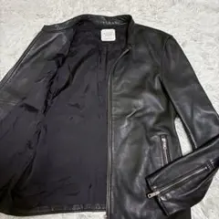 美品/L UNITED TOKYO ライダースジャケット　ラムレザー　ブラック