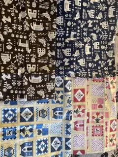 多彩なデザインの生地 5枚セット　大判サイズ