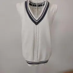 ホワイト Vネック スクールベスト