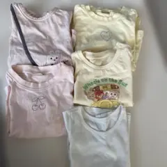 petit main ユニクロ、GUさくらんぼ刺繍他Tシャツ 80-90cm