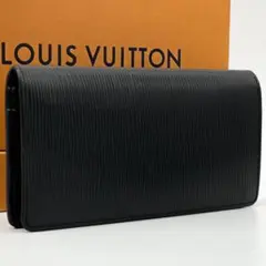 ルイヴィトン　新型　ポルトフォイユ ブラザ エピ ブラック 二つ折り 財布