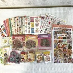 レトロアニマルシール　豆本 フレークシール ステッカ　切手シール　大容量