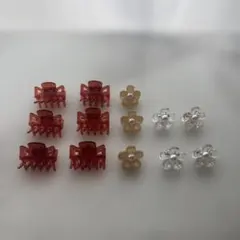 ヘアクリップ 13個セット 茶・ベージュ・クリア リボンクリップ