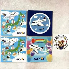 【非売品】スカイマーク ステッカー ノベルティ4種セット5枚　宮古島限定あり