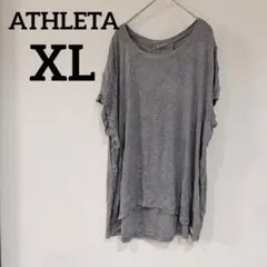 美品✨ATHLETA 【XL】グレー オーバーサイズ Tシャツ シンプル