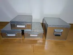 ■送料込■無印 トタンボックス フタ式 4点 収納BOX 箱 廃盤 MUJIのサムネイル