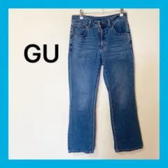 ☆GUジーユーブーツカットデニムパンツ ライトブルーサイズM①