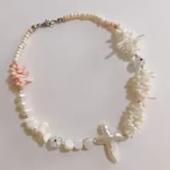 no.420／a'moureveビーズネックレス　ハンドメイド　アレルギー対応