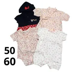 ベビー 半袖 カバーオール ロンパース 50-60サイズ 女の子 夏服まとめ売り