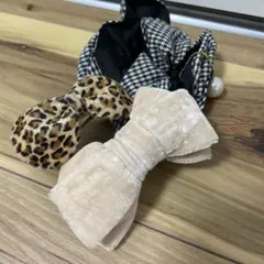 ベルベットリボンヘアアクセサリー3点セット