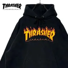 USA古着 スラッシャー 短丈パーカー フェード 黒 L 〜XLフーディー