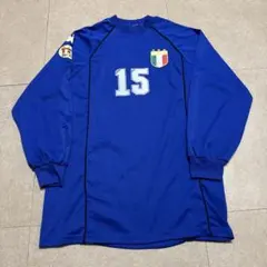 サッカー　イタリア代表　ロンt 長袖tシャツ　ユニセックス　ビンテージ　青