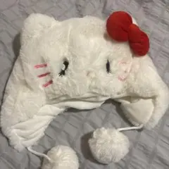 USJ ハローキティ　ぬいぐるみハット ユニバ　被り物　もこもこ　ハローキティー