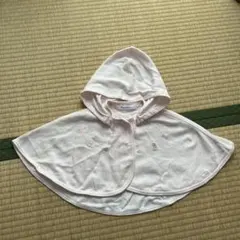 familiar フード付きピンクポンチョ