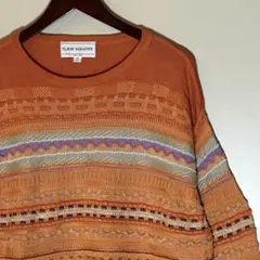 コットンニットイタリア製FLAVIOSABBATINI総柄ITALYクージー3D