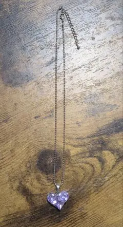 薄紫ハート型ペンダントネックレス