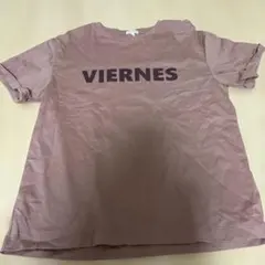 DRESSTERIOR VIERNES ロゴTシャツ ピンクベージュ 36のサムネイル