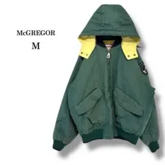 【McGREGOR】ヴィンテージ風フード付きブルゾン 刺繍ワッペン　ロゴ　緑　Mのサムネイル