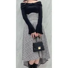 dazzlin　ダズリン　ツイストクロス　ドッキング　ワンピース　ブラック