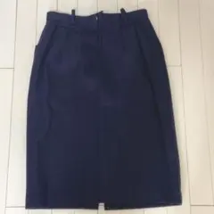 スカート ブルー 紺色 膝丈 レディース 美品