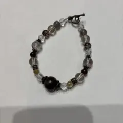 天然石 デザインブレスレット（大玉アメジスト × ルチル × ガーネット）