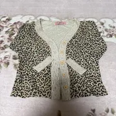 ヒョウ柄 五分袖カーディガン