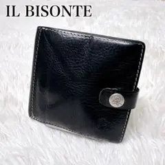 希少 ILBISONTE イルビゾンテ 折財布 メタルボタン 白ステッチ