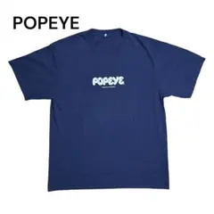 【POPEYE】ロゴプリント Tシャツ XL ネイビー USA製のサムネイル