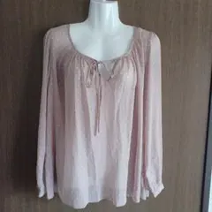 ブラウス　ピンク ドット柄 　長袖　ユニクロ