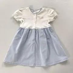 ファミリア　半袖ワンピース 水色　110