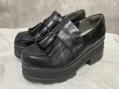 YOSUKE ヨースケ 厚底　ローファー　LL 24.5cm ブラック　タッセルのサムネイル