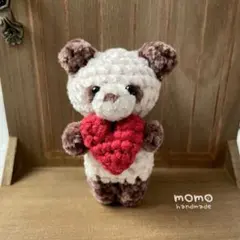 ＊子パンダとハートのあみぐるみ＊