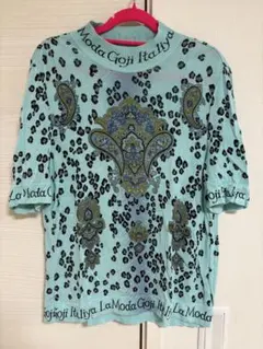 伊太利屋 La Moda Goji 半袖ニット ペイズリー柄 11号のサムネイル