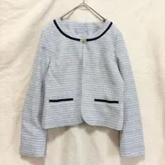 ノーカラージャケット ツイード調 パイピング フォーマル セレモニー 11 L
