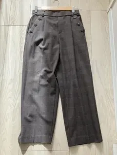 チェック柄ワイドパンツ