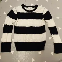 GLOBAL WORK ボーダー ケーブルニット セーター XL