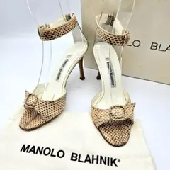 MANOLO BLAHNIKU パイソン アンクルストラップ サンダル 617