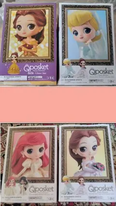 キューポスケット　フィギュア　ウエディングドレス　アリエル　ベル　シンデレラ