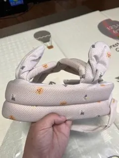 ウサギ耳付きメッシュベビーヘッドガード