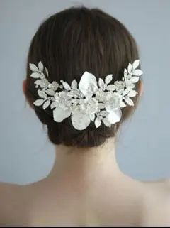 フラワー & ラインストーンの装飾ブライダル ヘアコーム