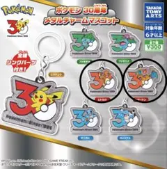 ポケモン30周年メタルチャームマスコット　ヒトカゲ＆リザードン