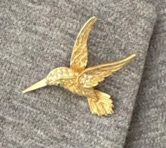 入園式　入学式　春の装い　ヴィンテージ　ハミングバード(ハチドリ) ブローチ