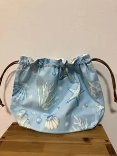 キャシーマム　ハンドメイド 裏地付　巾着袋　かごバッグインナー インナーバッグ