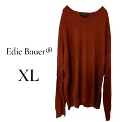 エディー・バウアー Vネックセーター ニットプルオーバー 薄地 春物 オレンジ