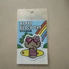 沖縄限定 日焼けハローキティ ビーチデイ ステッカー