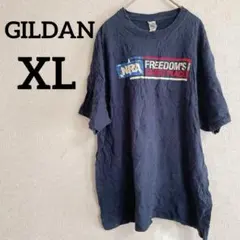 GILDAN 【XL】 Tシャツ ネイビー 紺 ロゴ入り コットン 100%