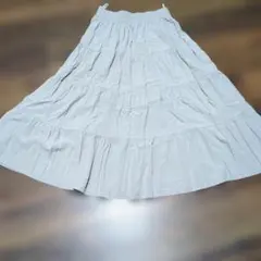 Lサイズ　 ティアードロングスカート　ベージュ